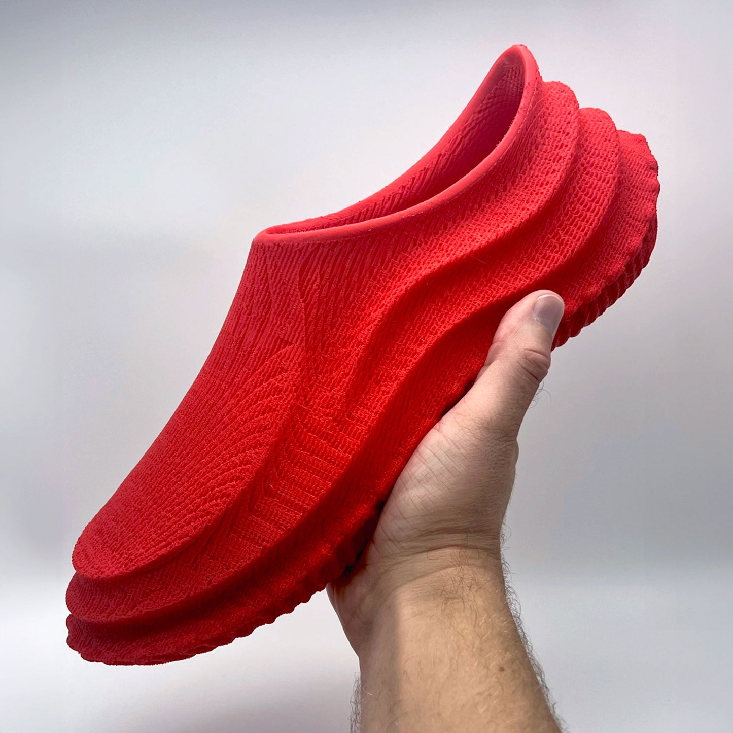 3D printed shoes 16kw red pill in hand 